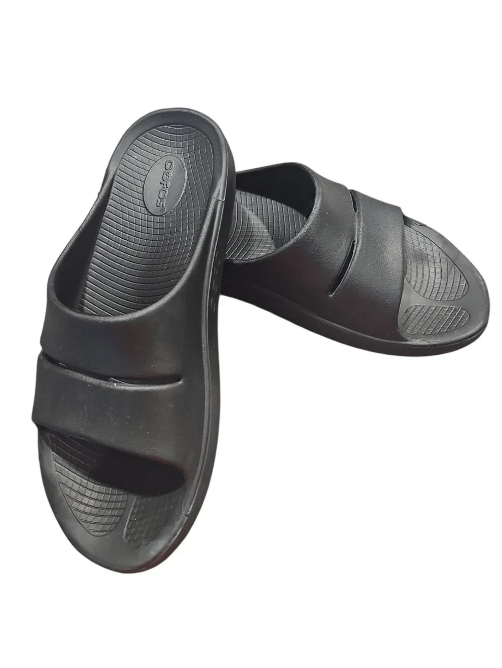 Mens Sz 11 Black OOFOS OOahh Slide Black Recovery GUC